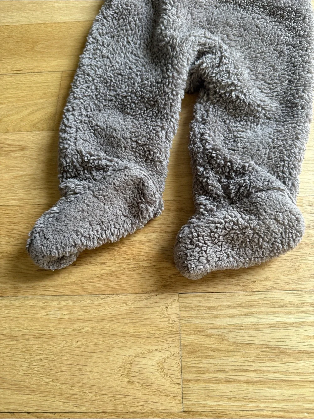 Cozy Brown Sherpa Baby One-Piece with Hood